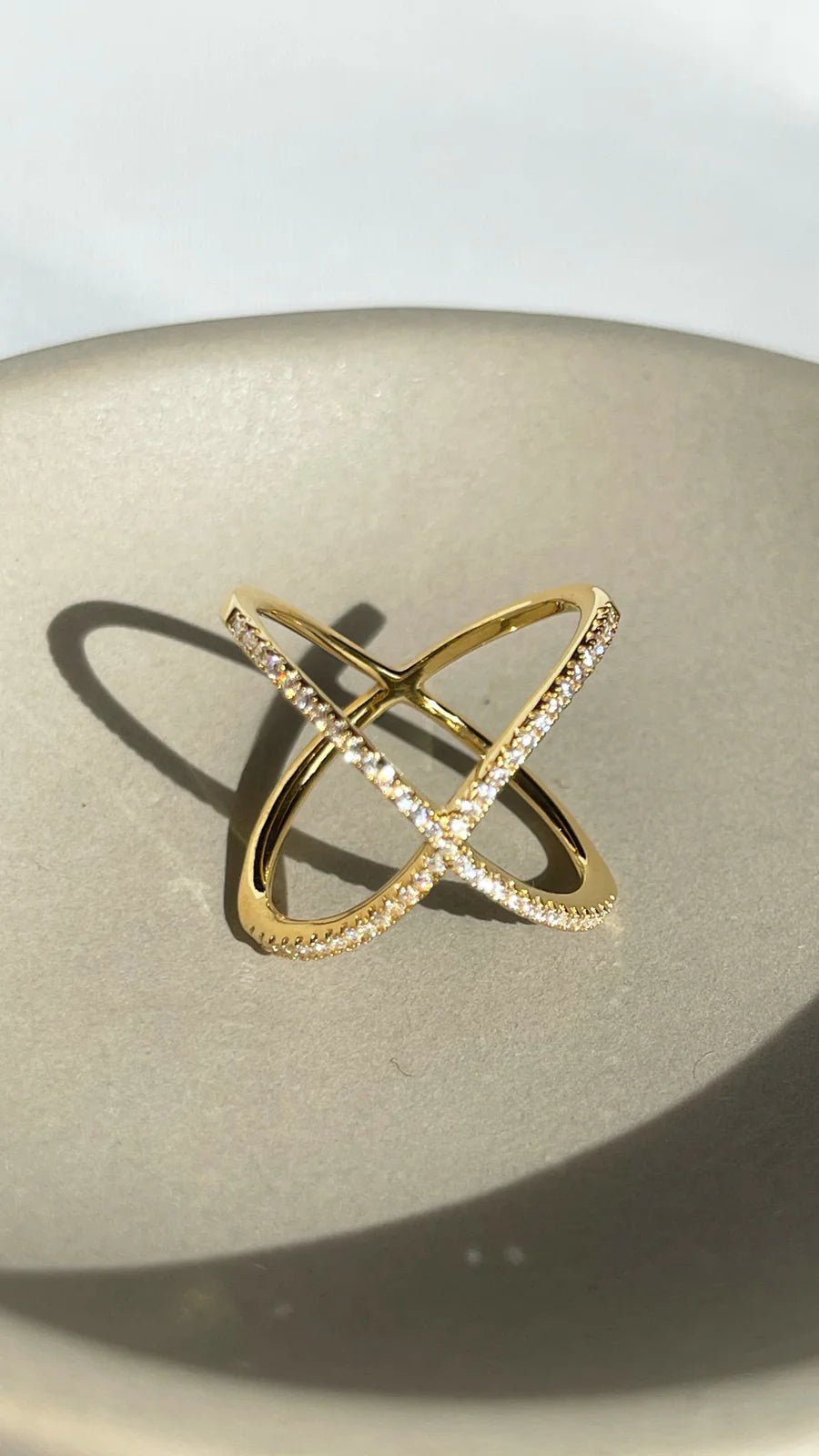 Anna Bavlova Zircon Gold Plated Ring - ARTSY SILVER