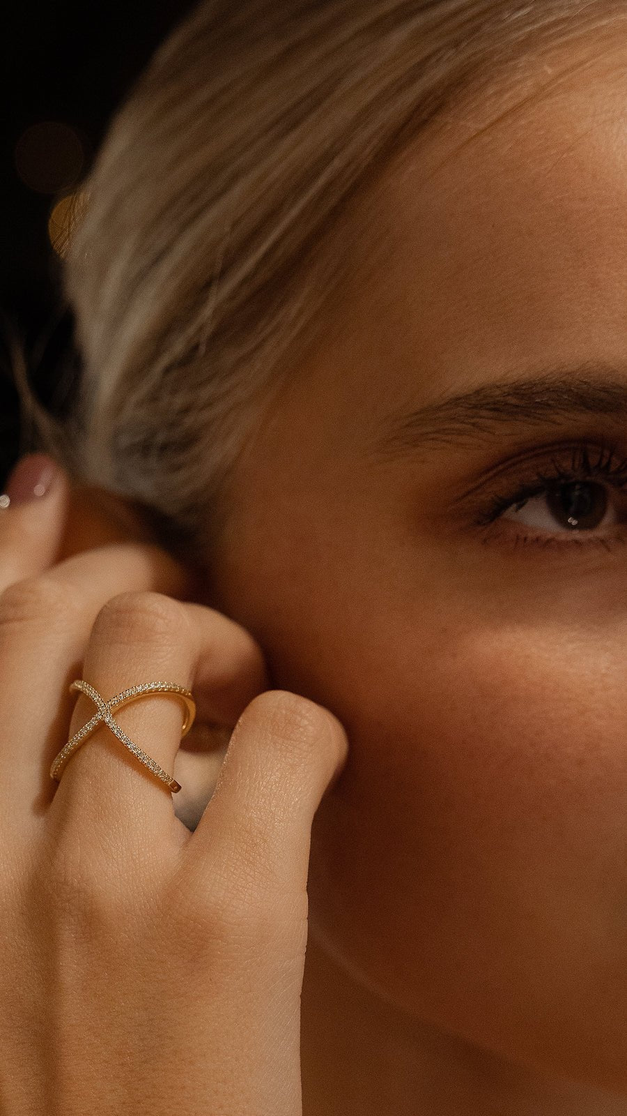 Anna Bavlova Zircon Gold Plated Ring - ARTSY SILVER