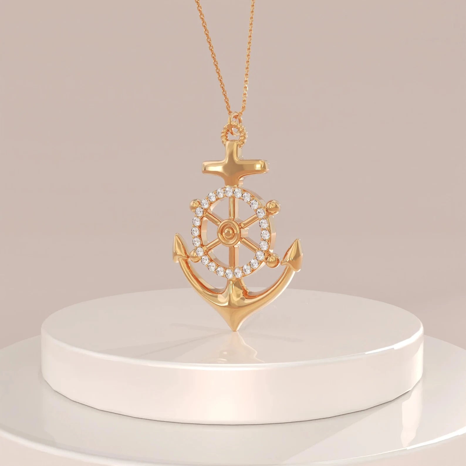 Aqua Wheel Necklace - ARTSY SILVER