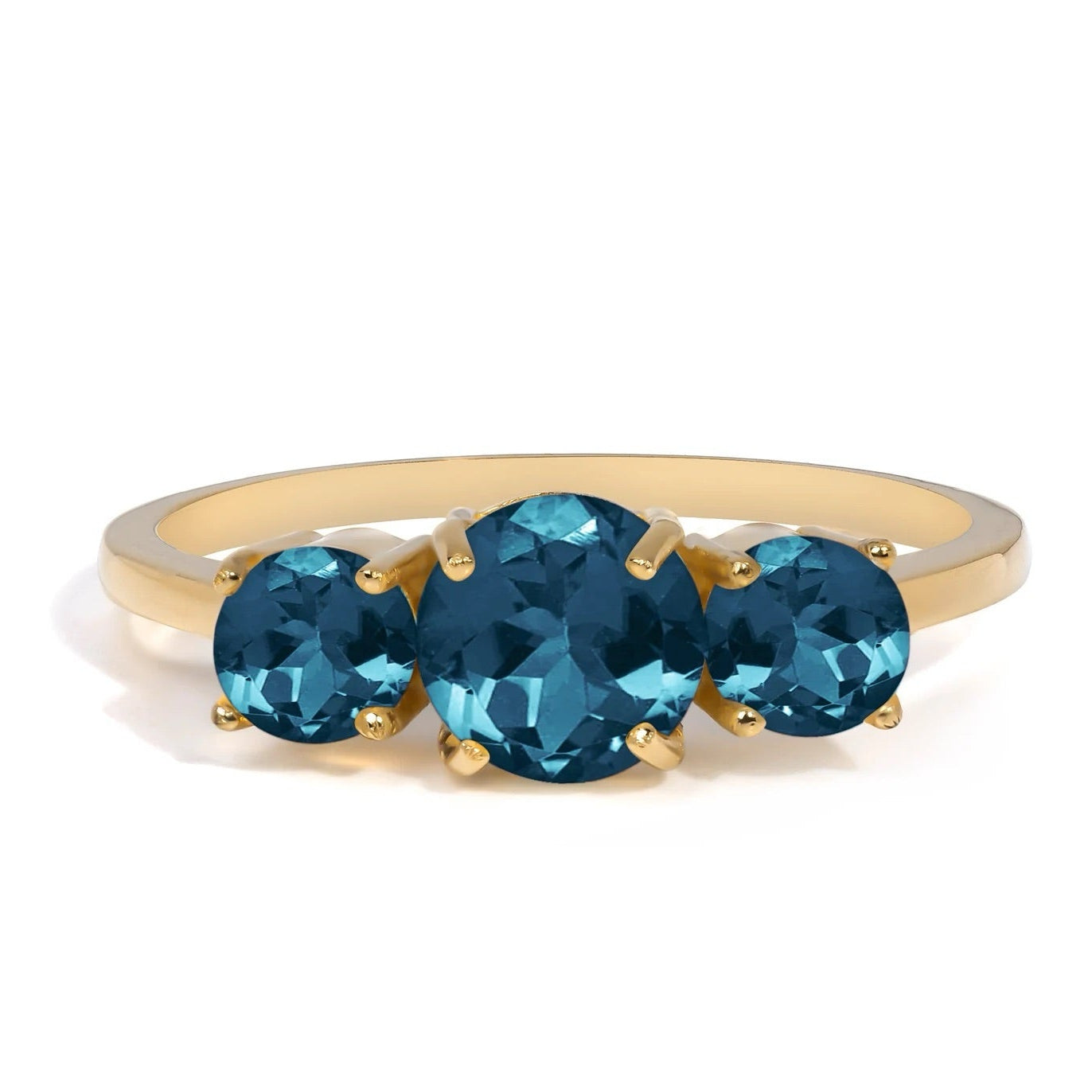 Azura London Blue Topaz Stone Ring - ARTSY SILVER