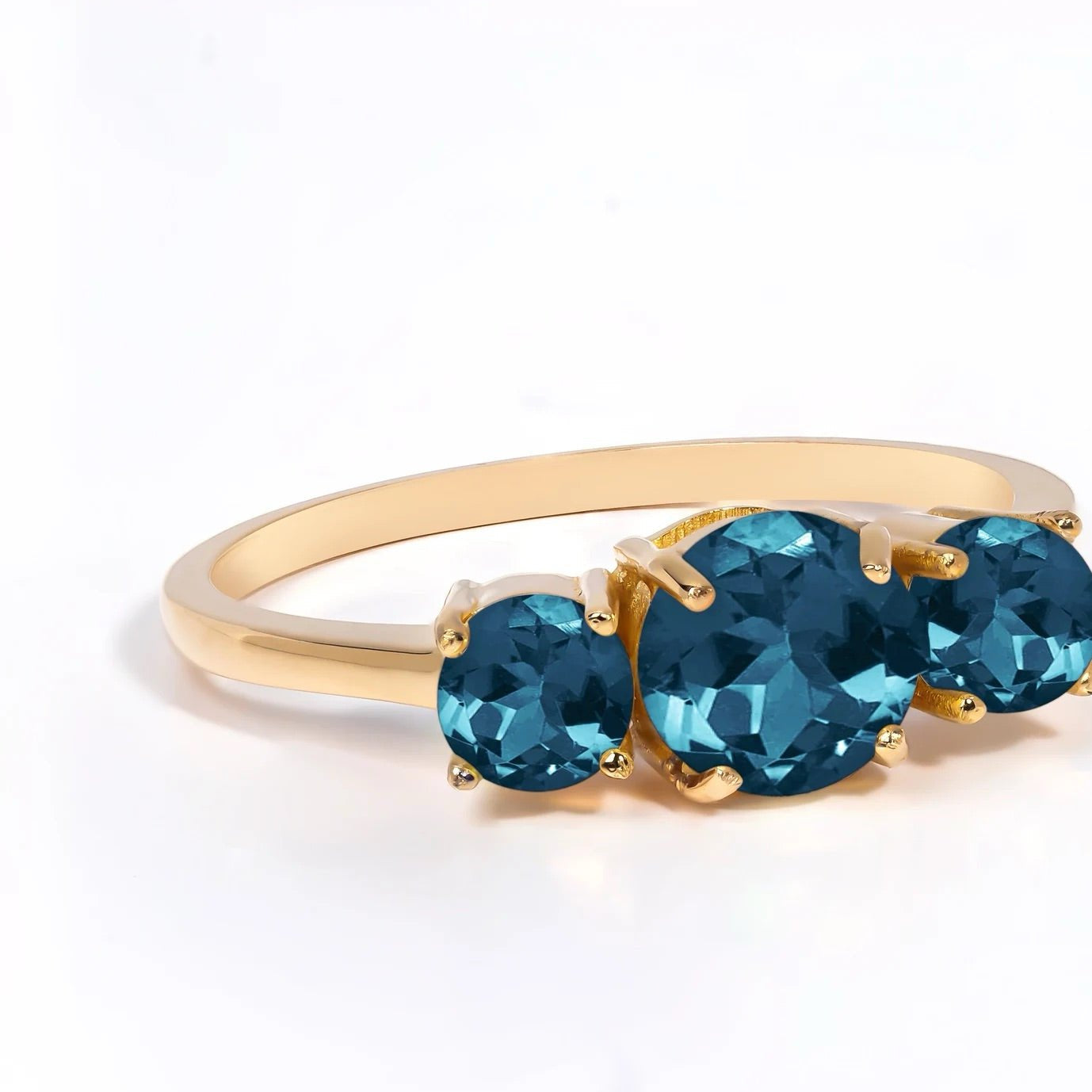 Azura London Blue Topaz Stone Ring - ARTSY SILVER