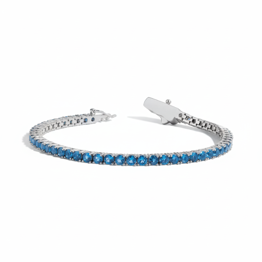 Azure Glow Tennis Bracelet