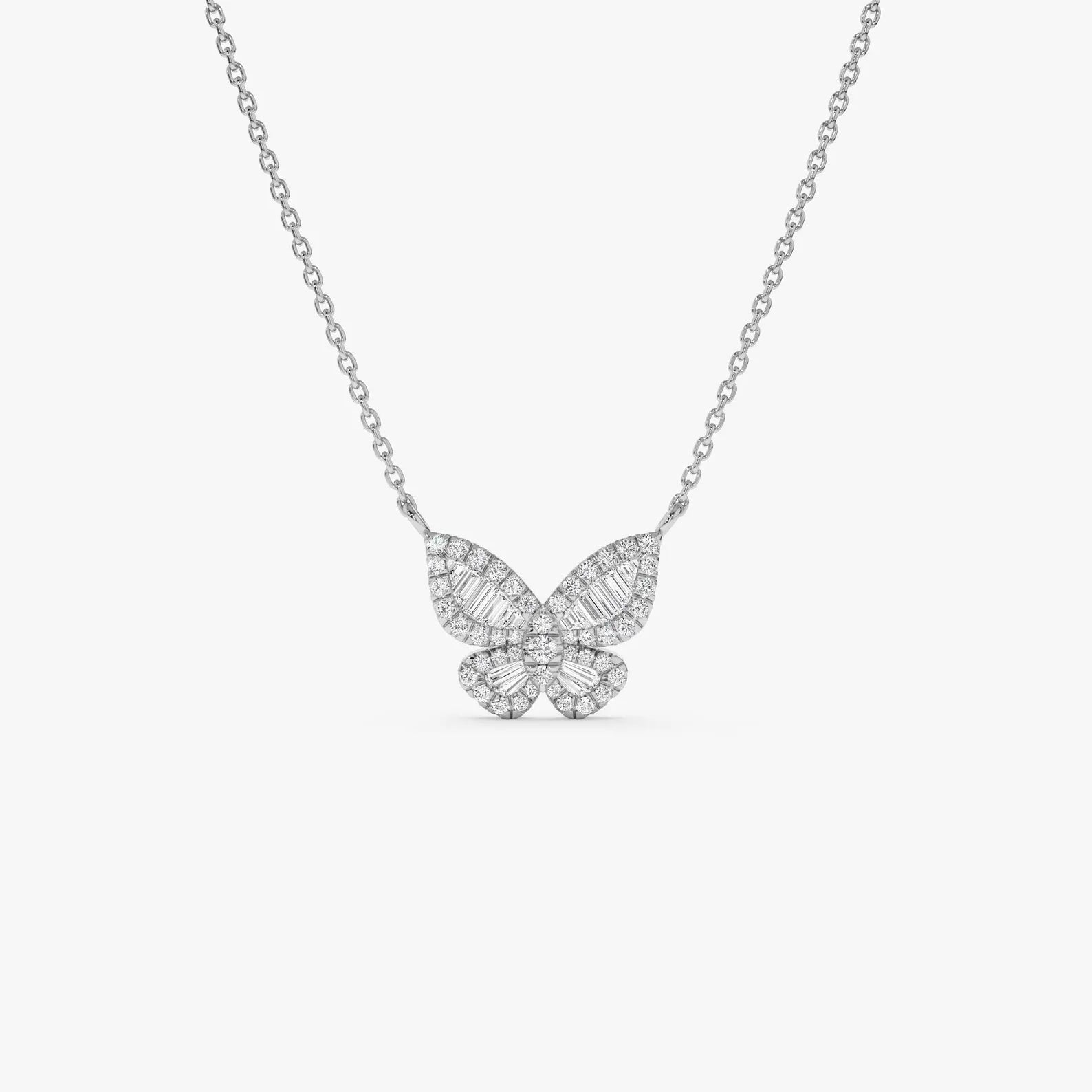 Baguette Bloom Butterfly Necklace