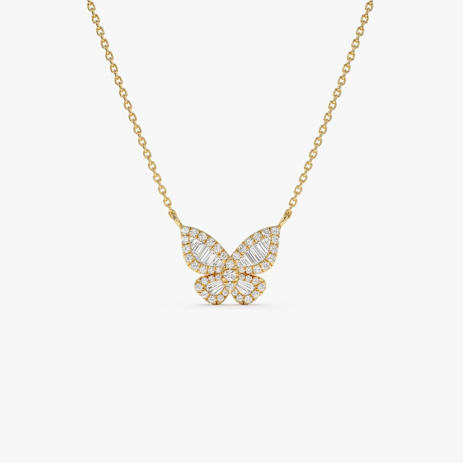 Baguette Bloom Butterfly Necklace