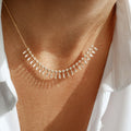 Baguette and Round STONES Necklace