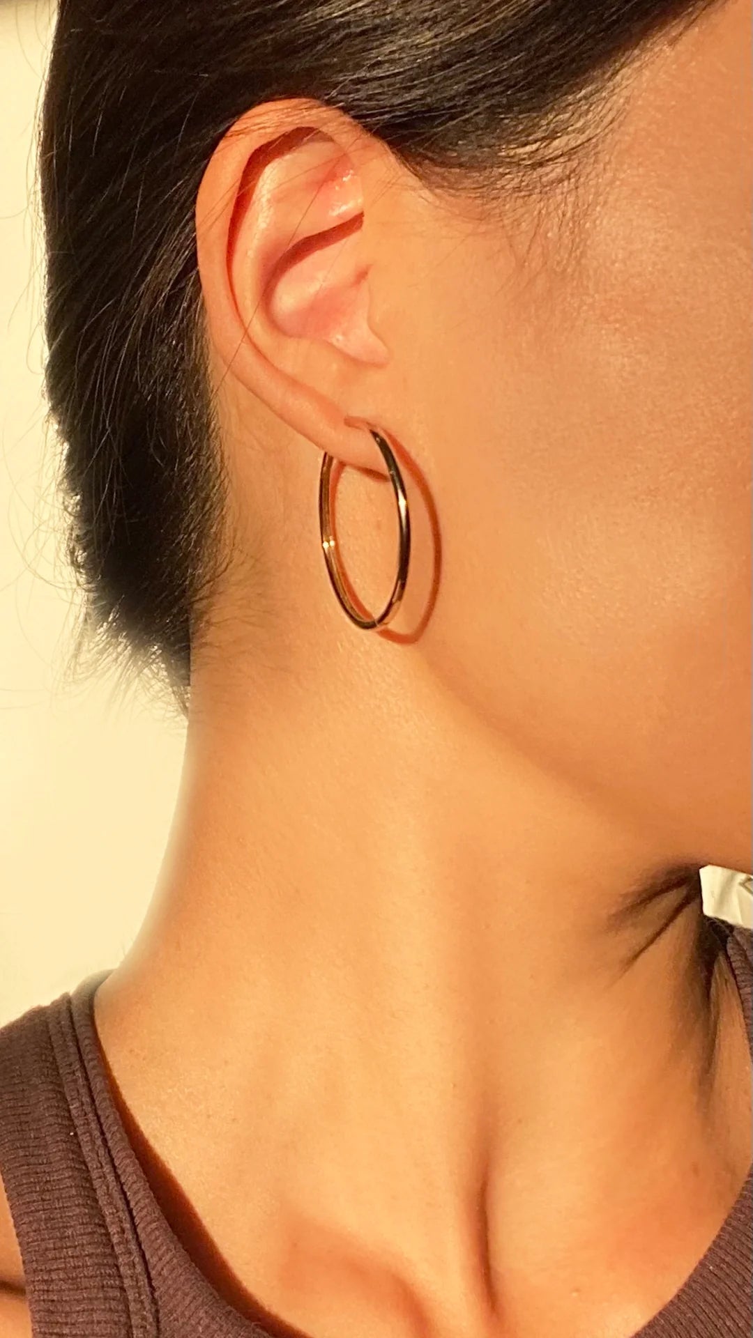 Grand Tubetti Gold Plated Hoops