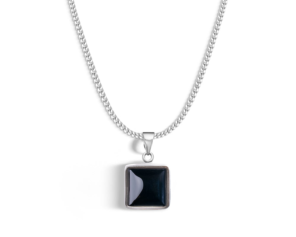 Bucky Black Square Pendant