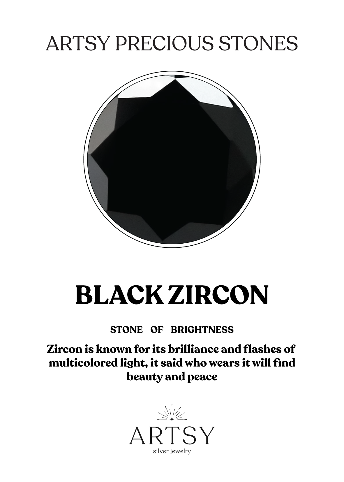 Black-Zircon Stone _ ARTSY SILVER