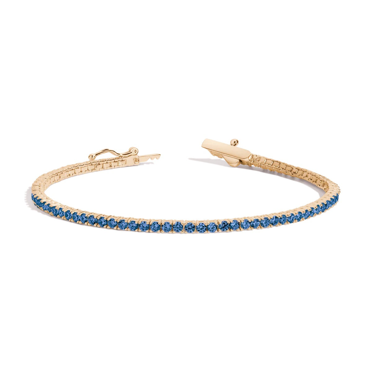 Gold Plated Sapphire Tennis Bracelet