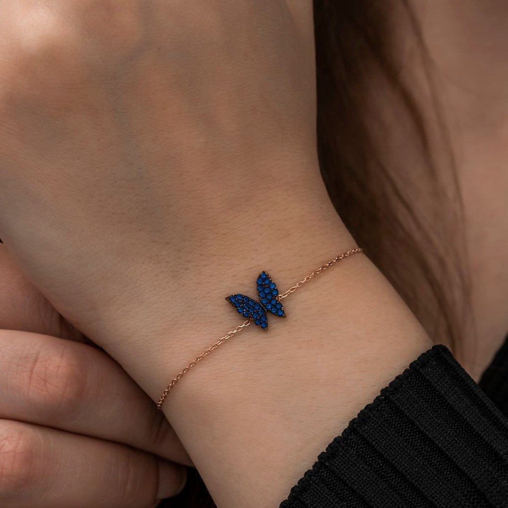 Blue Butterfly Bracelet - ARTSY SILVER