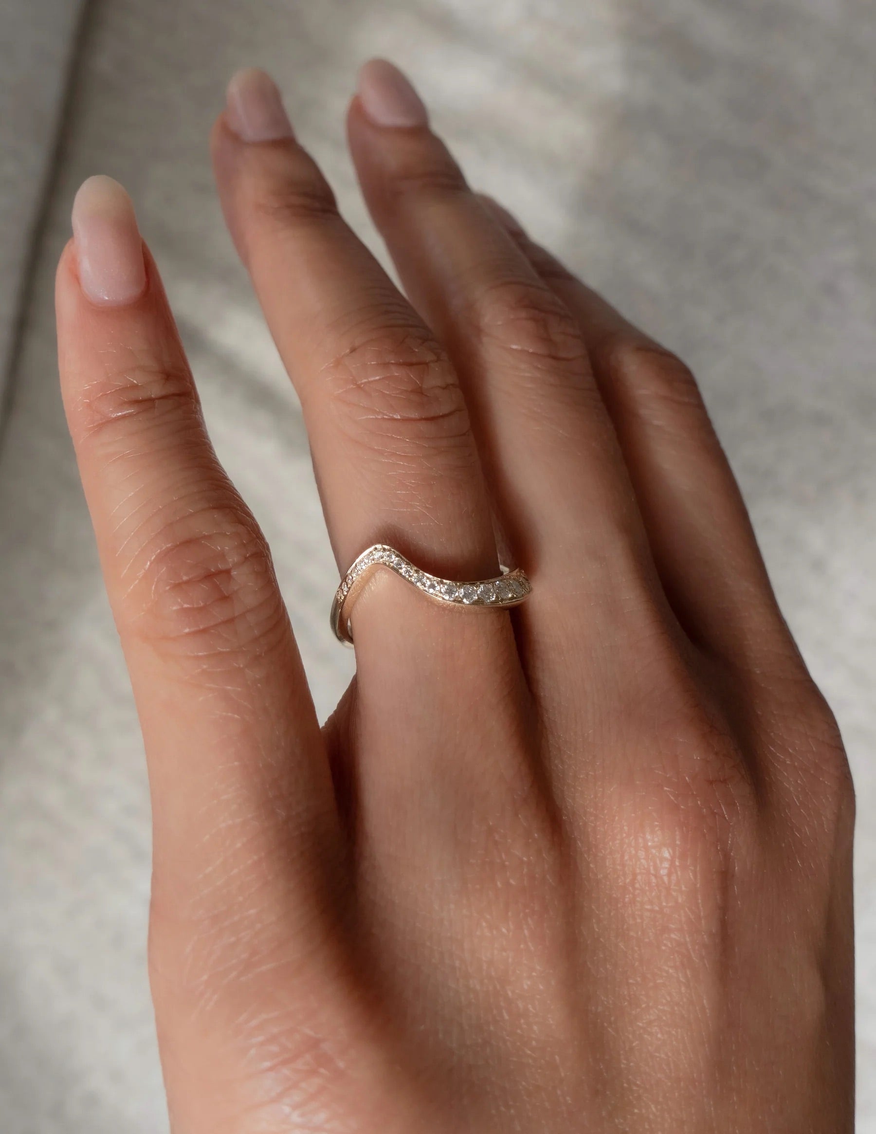 Dome Figure Pave Zircon Ring - Elegant and Sparkling Design