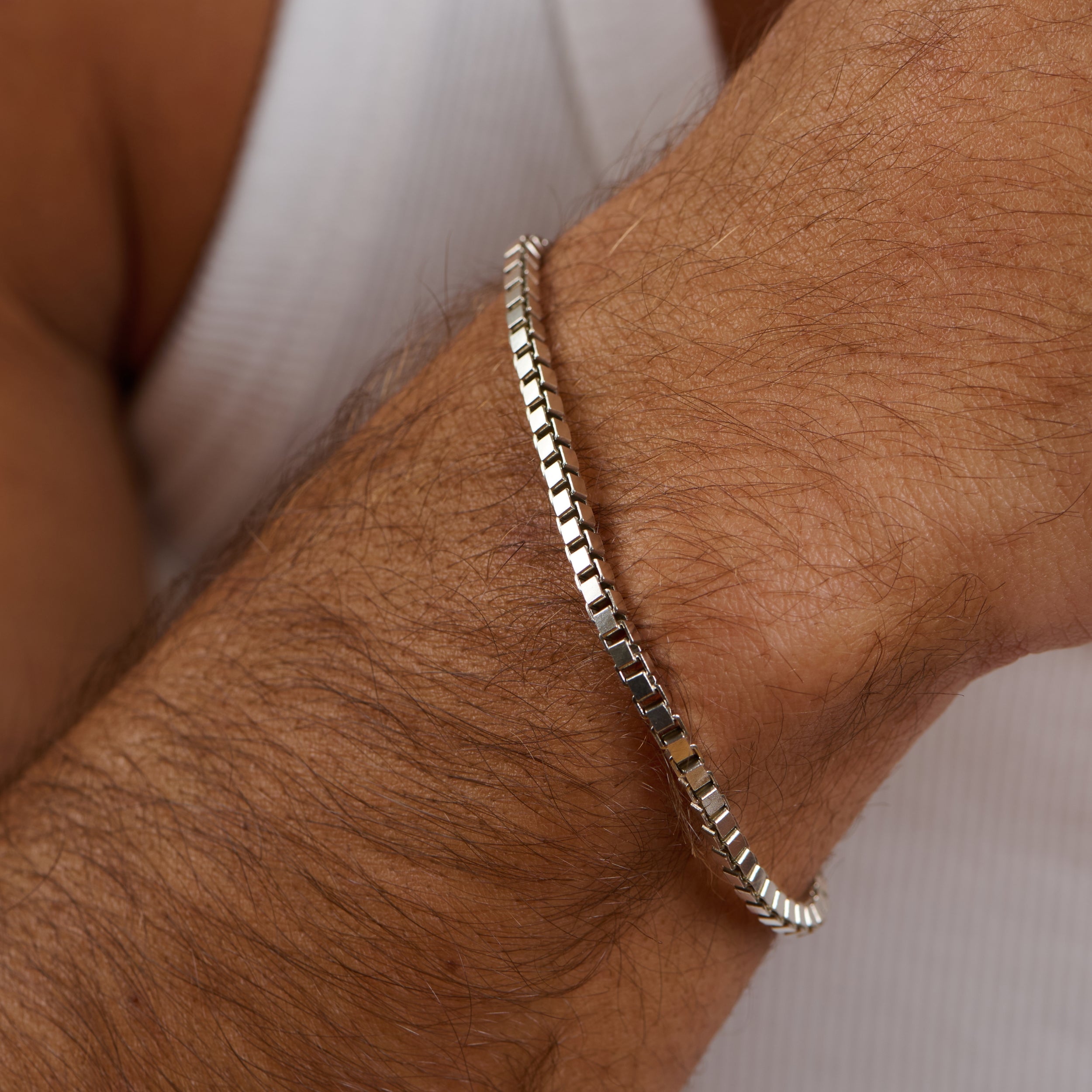 Bold Box Silver Bracelet