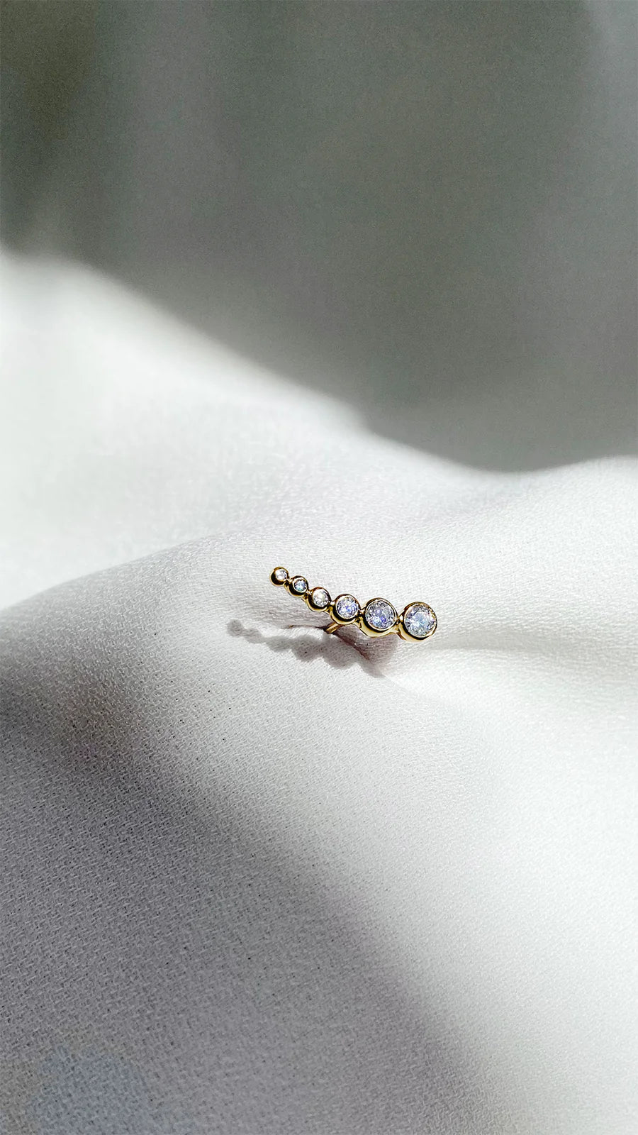 Bubble Zircon Ear Climber - ARTSY SILVER