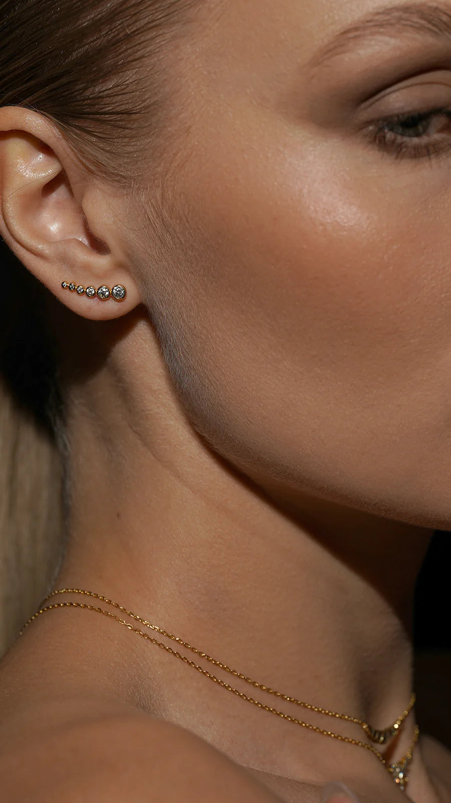 Bubble Zircon Ear Climber - ARTSY SILVER