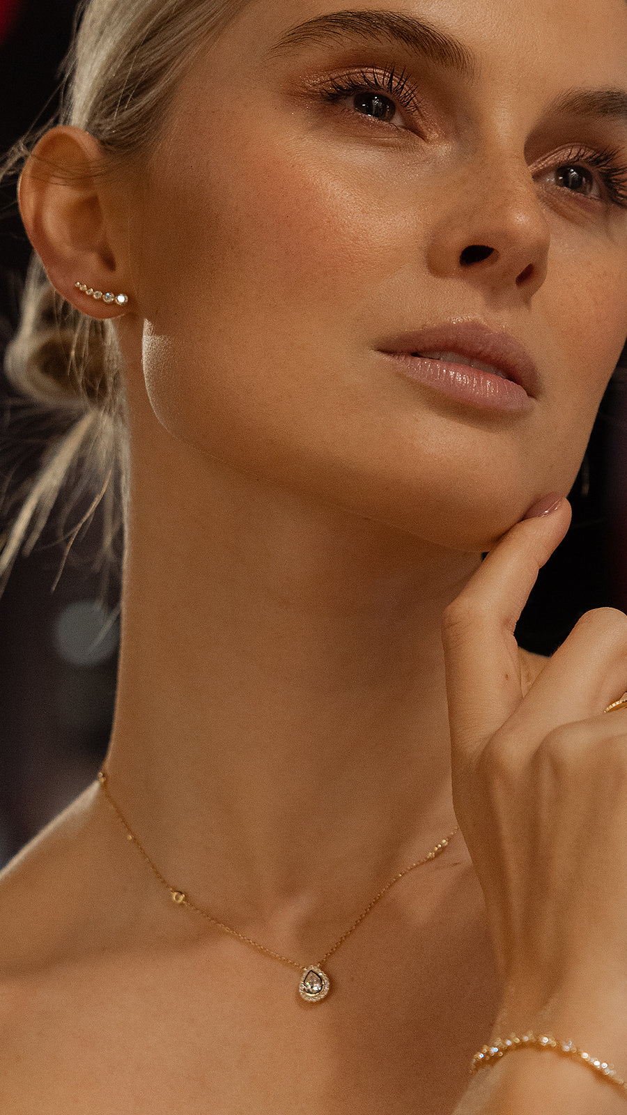 Bubble Zircon Ear Climber - ARTSY SILVER