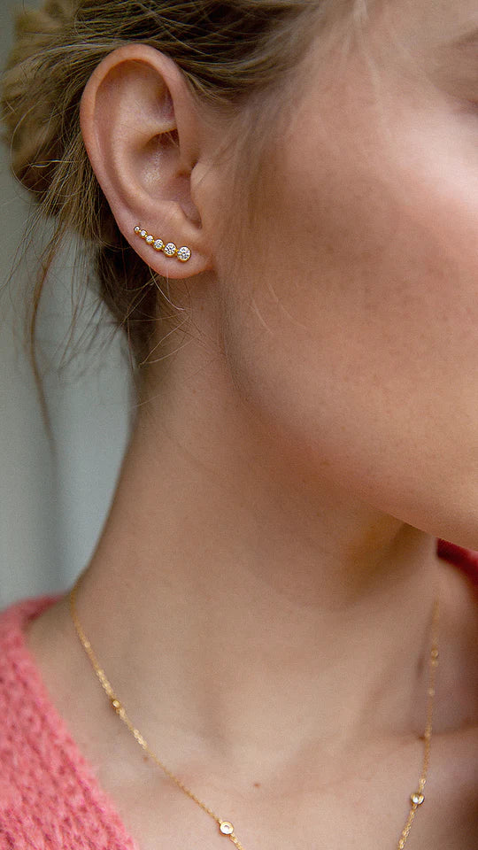 Bubble Zircon Ear Climber