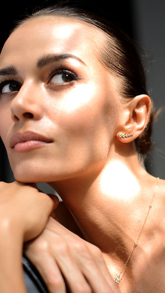 Bubble Zircon Ear Climber