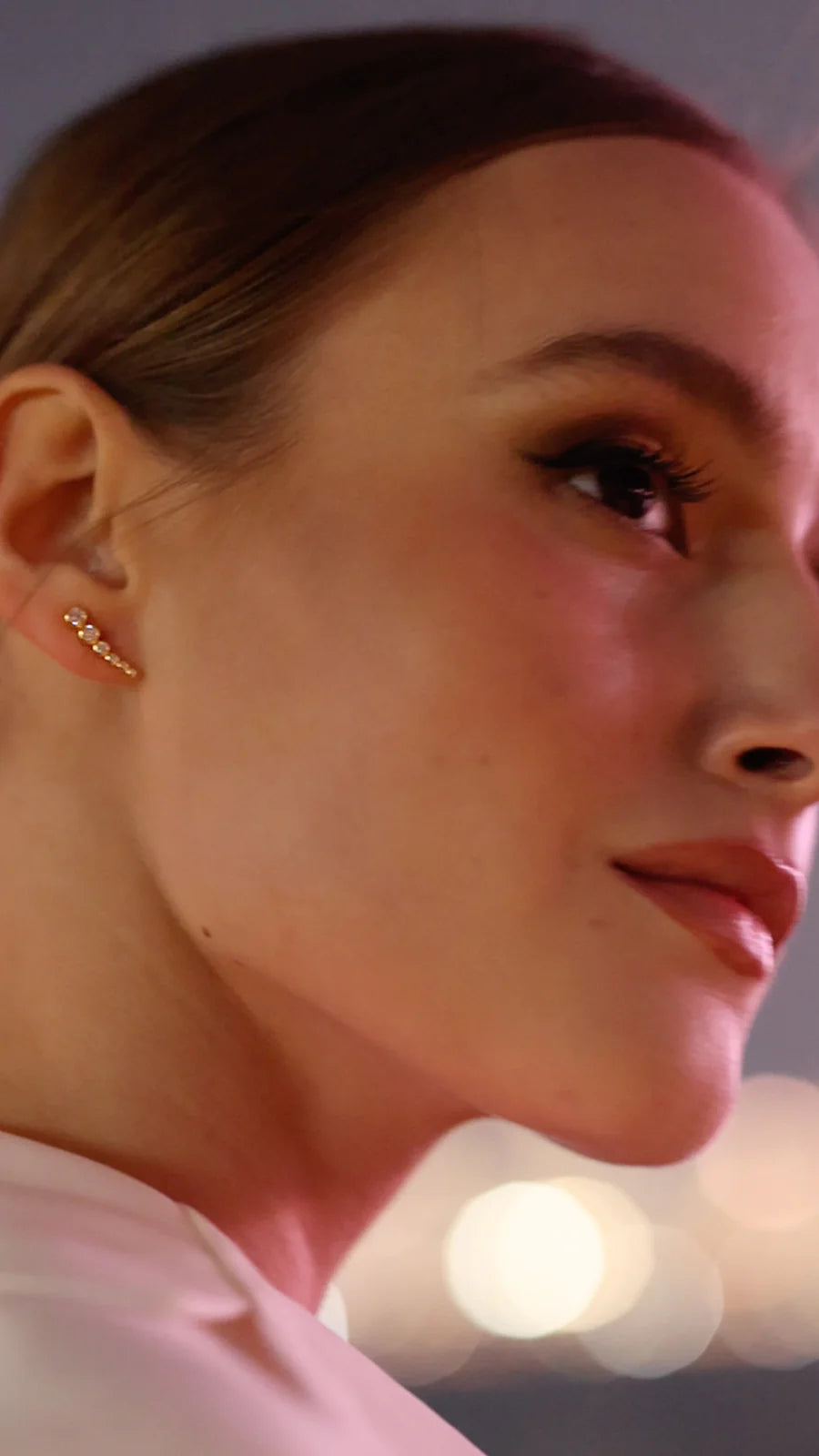 Bubble Zircon Ear Climber - ARTSY SILVER