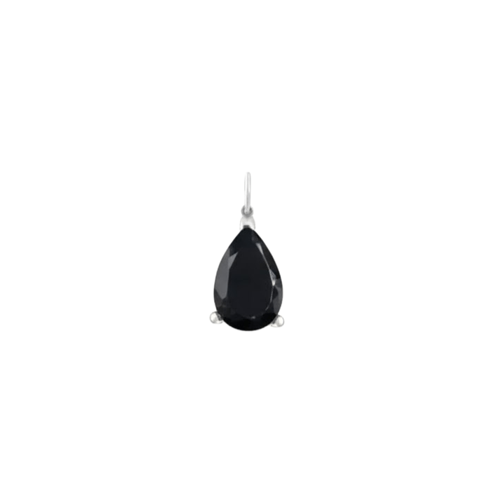 Bucky Black Pear Pendant - ARTSY SILVER