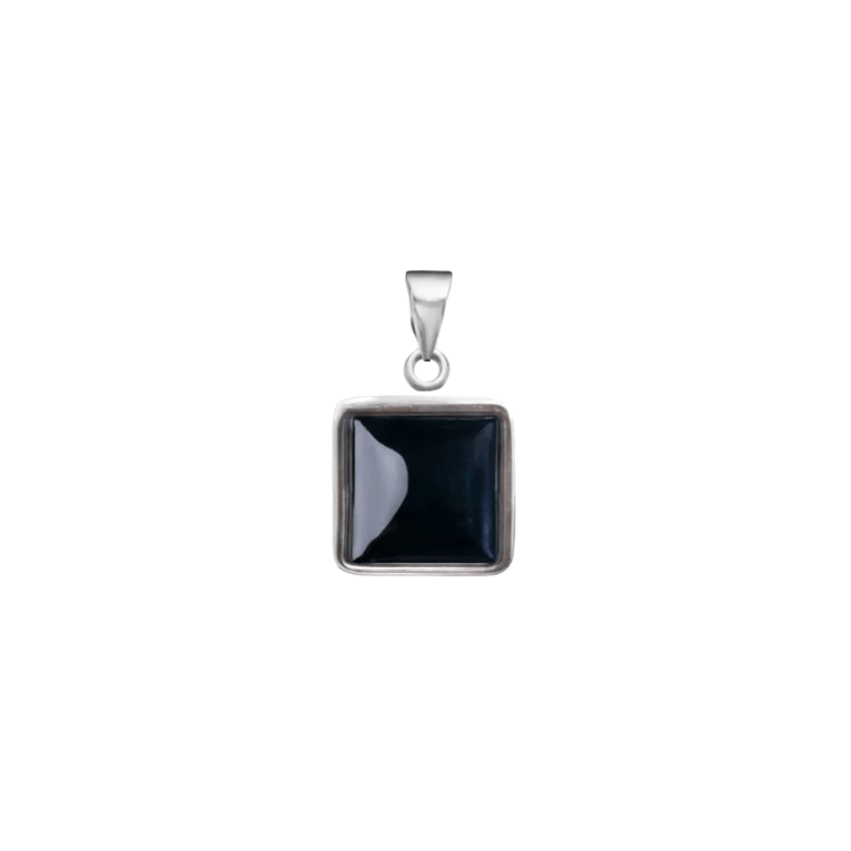 Bucky Black Square Pendant - ARTSY SILVER