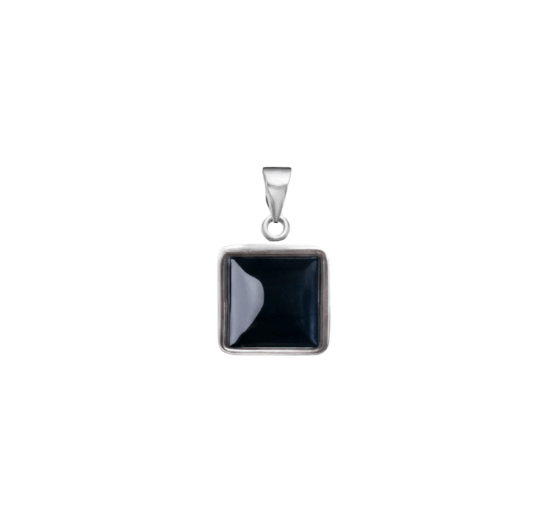 Bucky Black Square Pendant - ARTSY SILVER