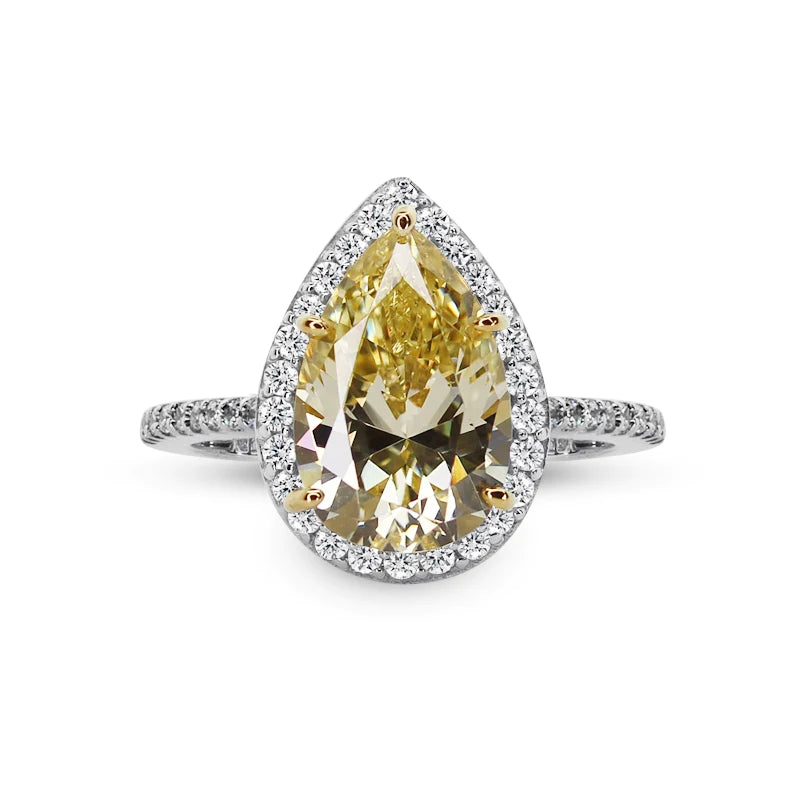 Canary Pear Yellow Zircon Ring