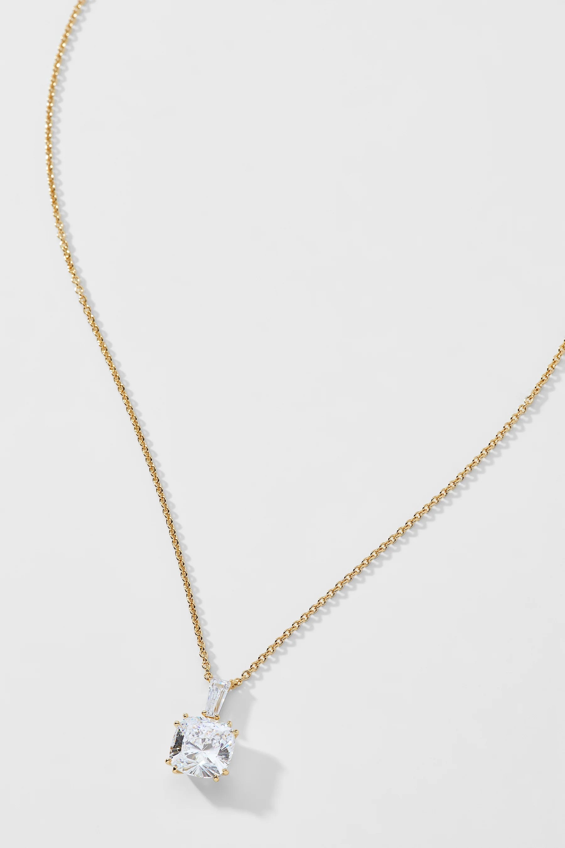 Golden Cushion Drop Necklace