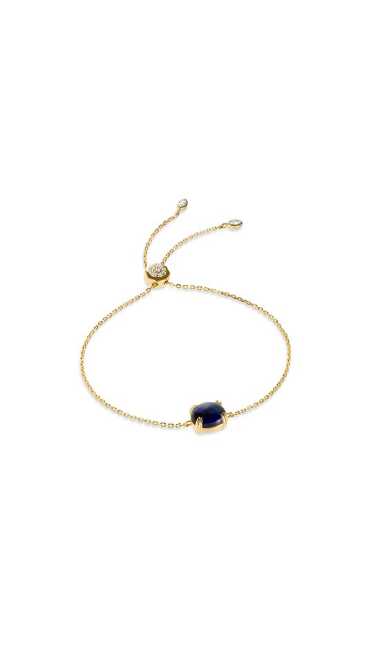 Glossy Cabochon Blue Bracelet