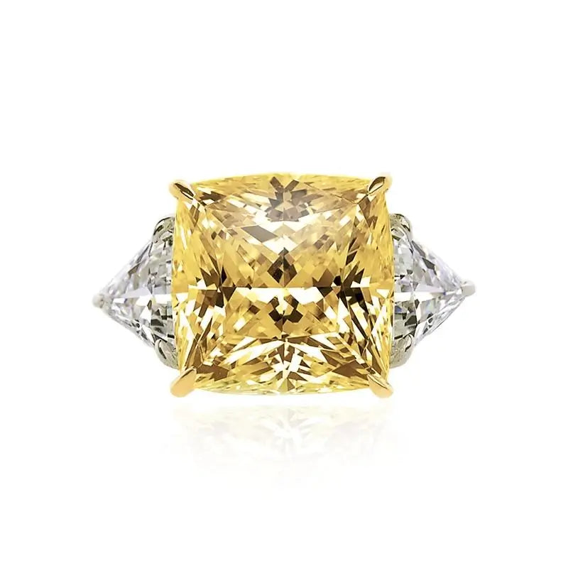 Canary Cushion Cut Yellow Zircon Ring