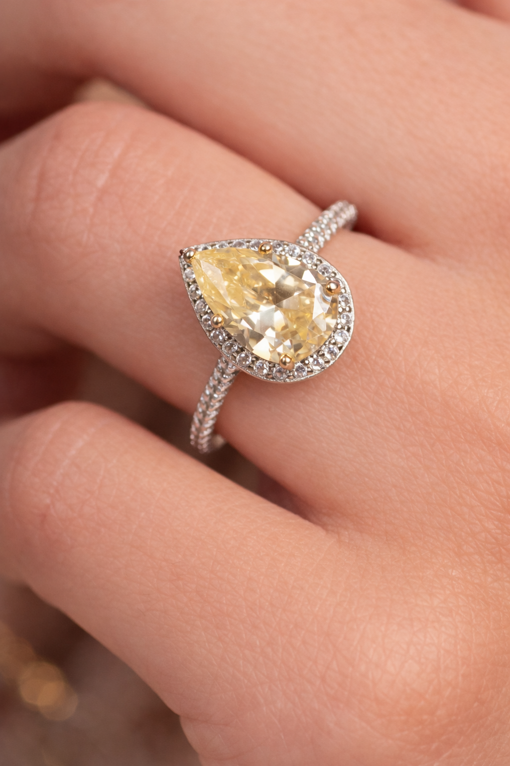 <tc> من الزركون الأصفر Canary خاتم  </tc>