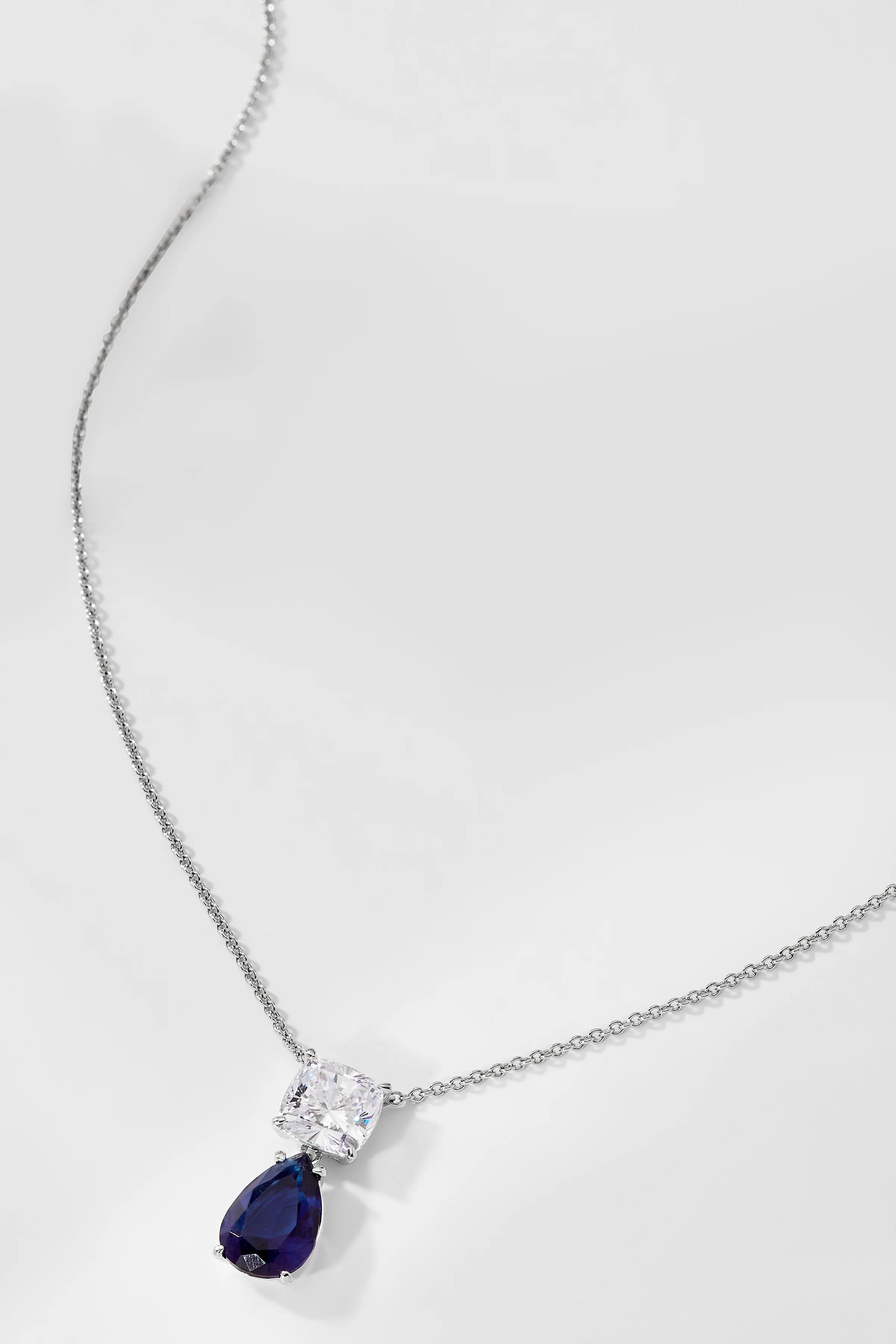 Celeste Blue Sapphire Necklace - ARTSY SILVER