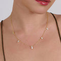 Woman's  Necklace Silver with 18k gold plating - White Zircon I ARSTY SILVER
