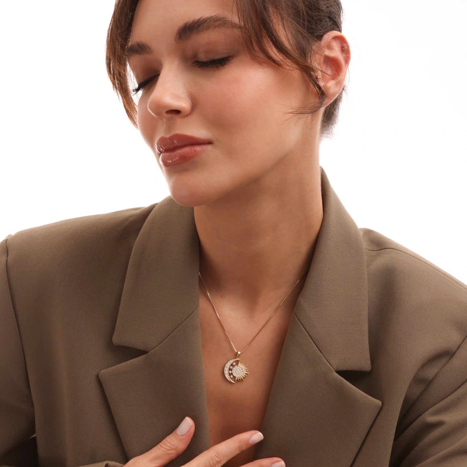 Celestial Sun Moon Necklace - ARTSY SILVER