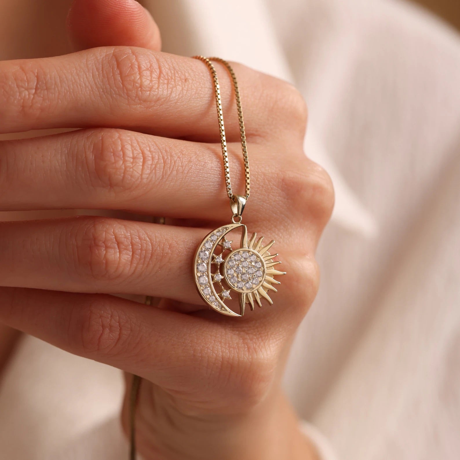 Celestial Sun Moon Necklace - ARTSY SILVER