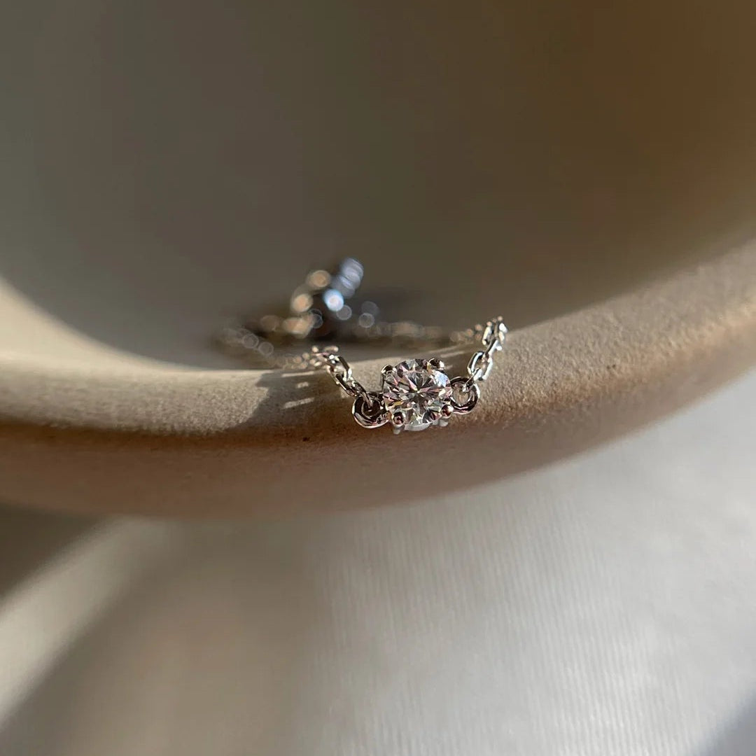 Chain Zircon Stone Ring - ARTSY SILVER