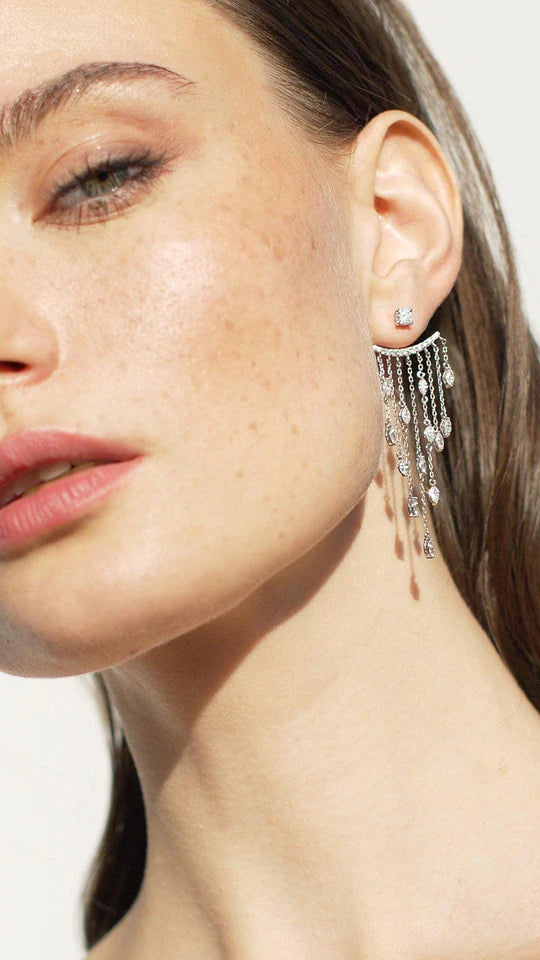 <tc>chandelier ear jacket الفضية</tc>