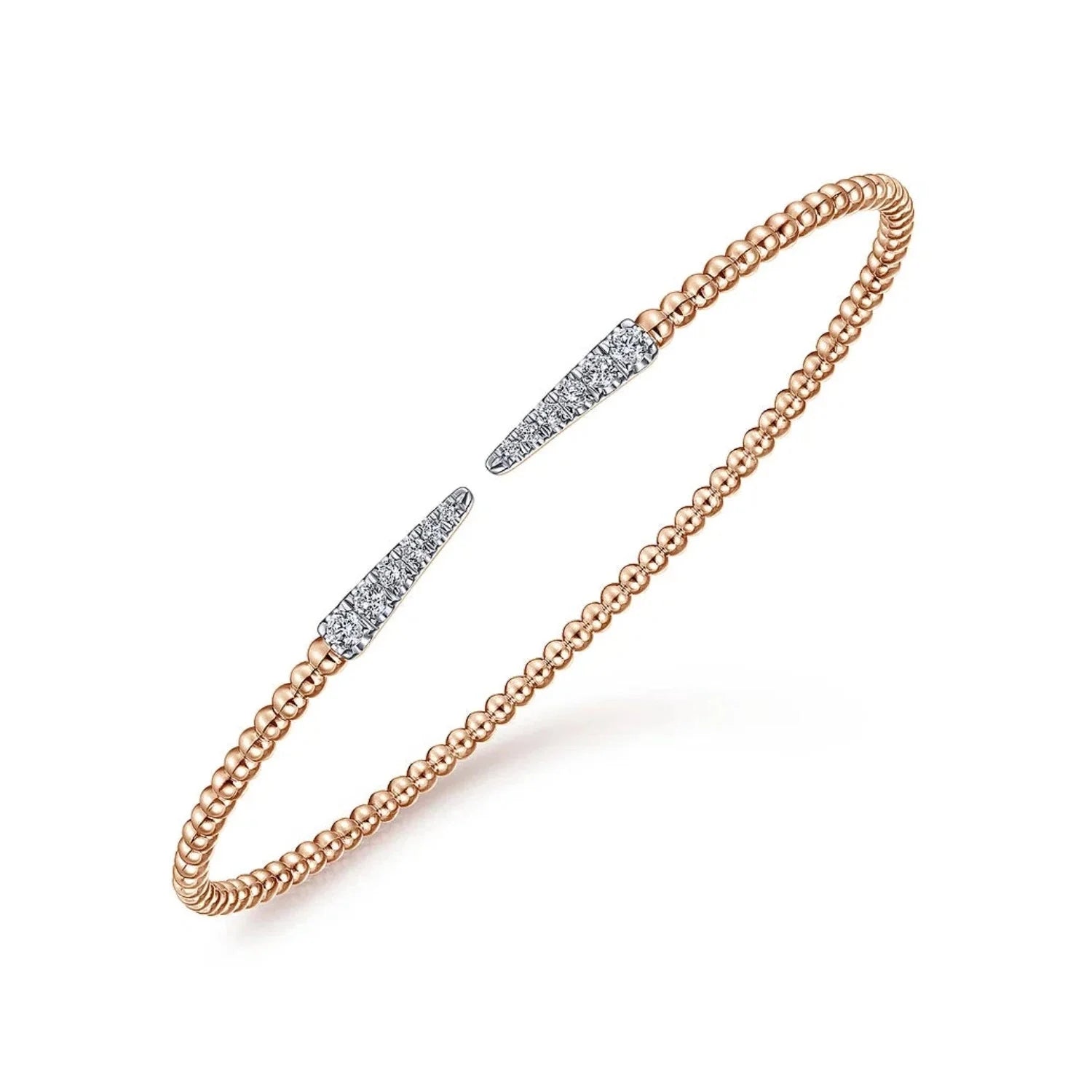 Charmed Arrow Beaded Zircon Bangle - ARTSY SILVER