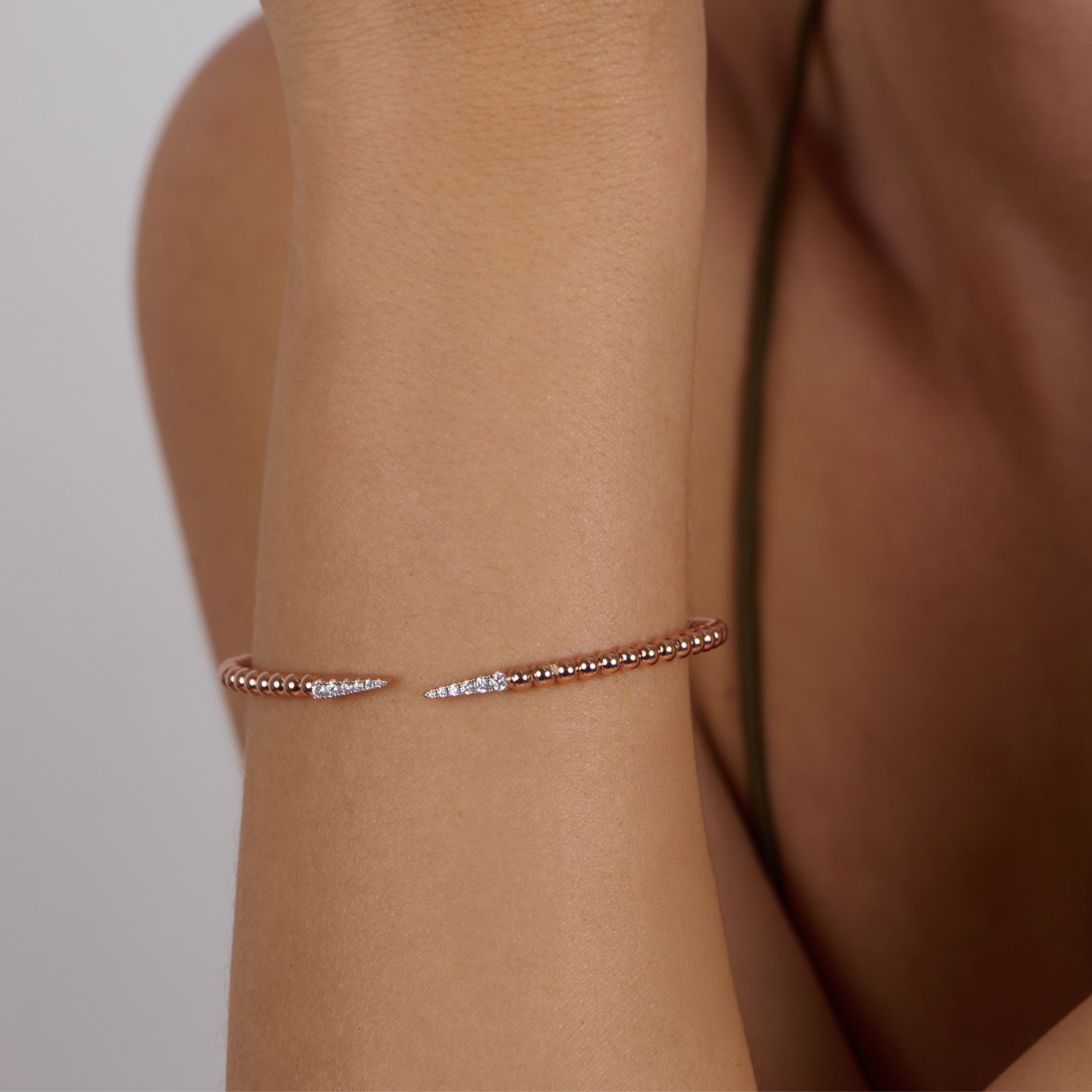 Charmed Arrow Beaded Zircon  Bangle