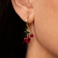 Red zircon Heart Gold Plated Woman's  - ARTSY SILVER
