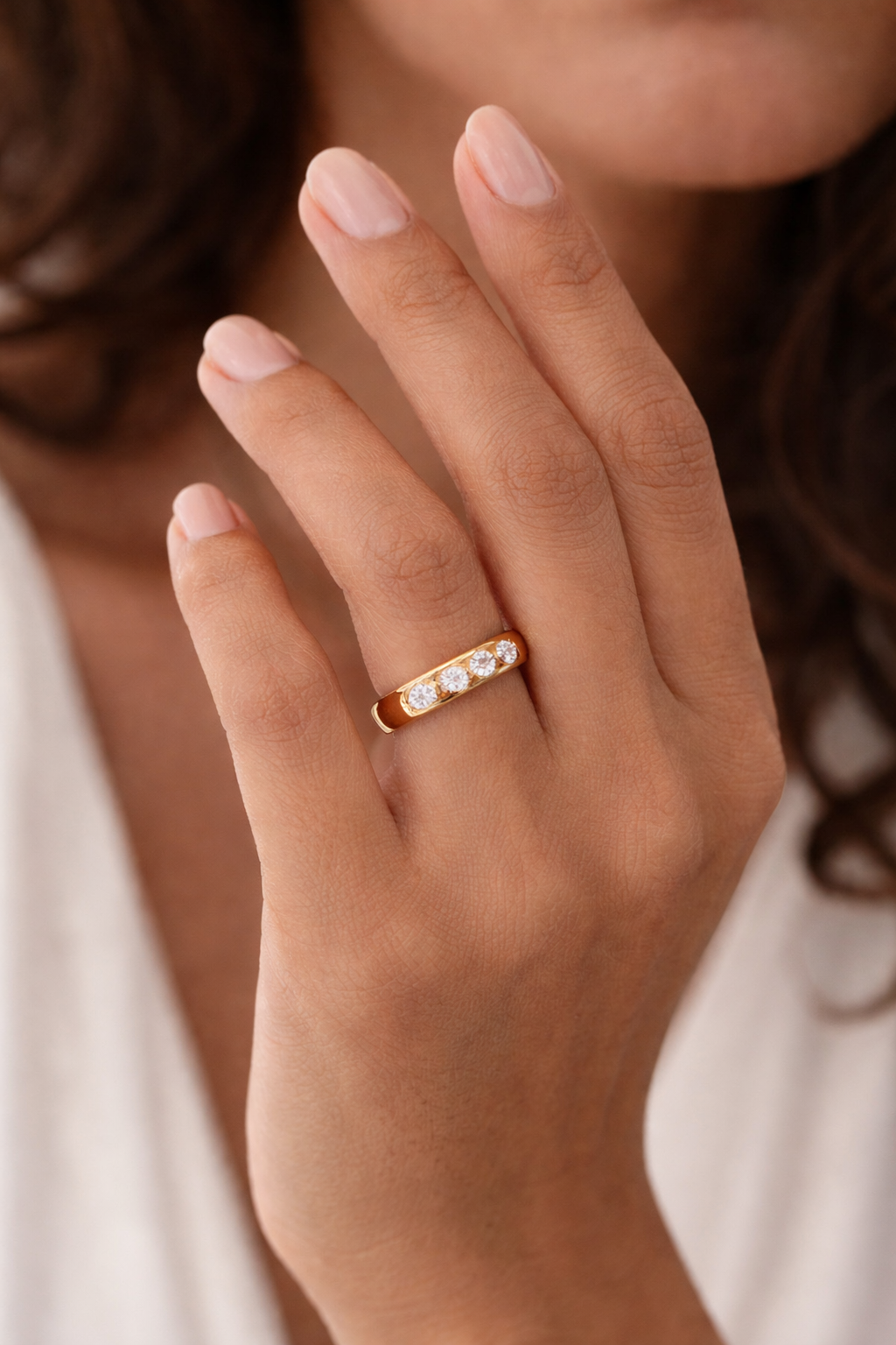 City Moon Zircon Band - ARTSY SILVER