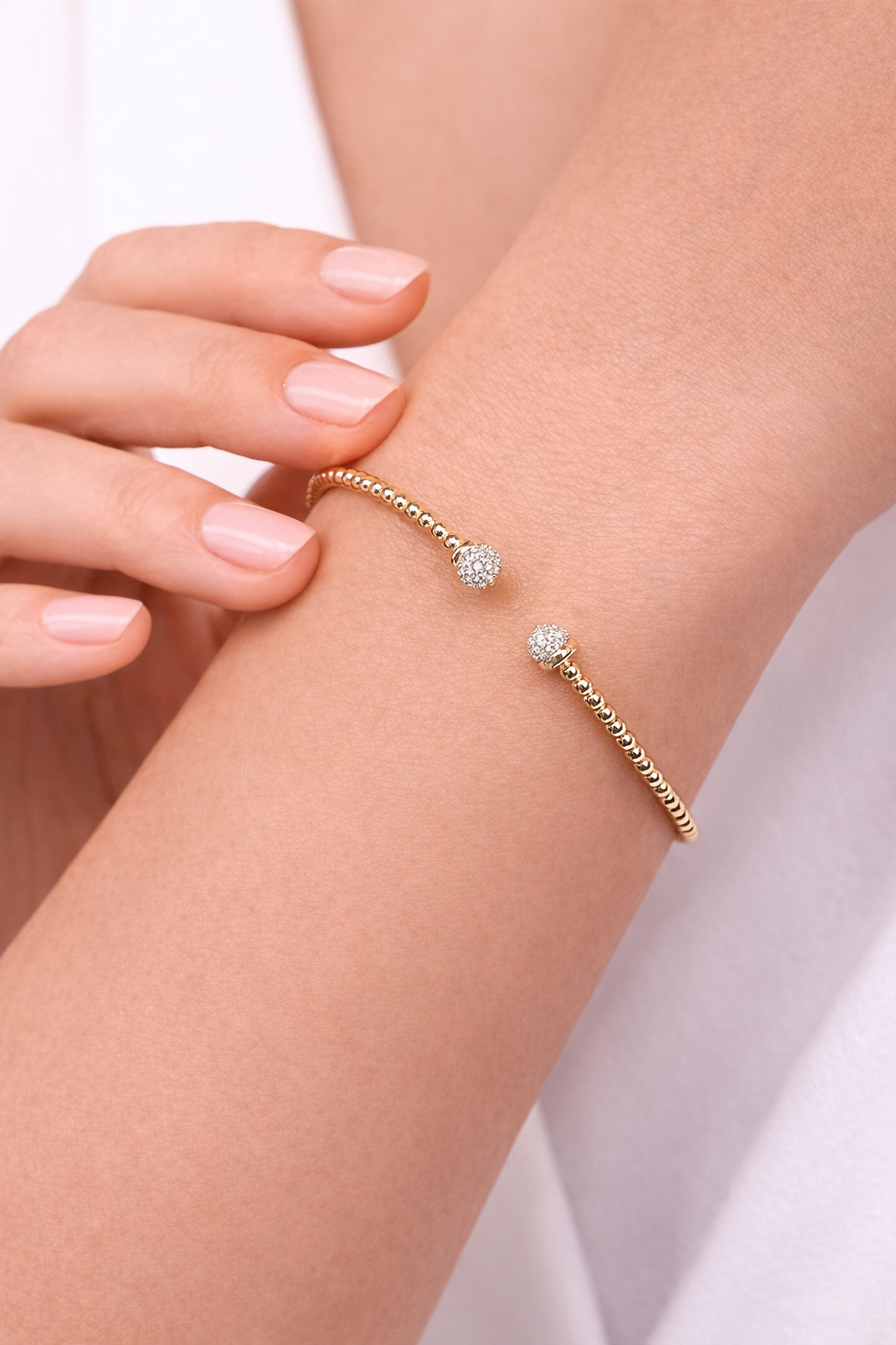 Cupid Zircon Bangle - ARTSY SILVER