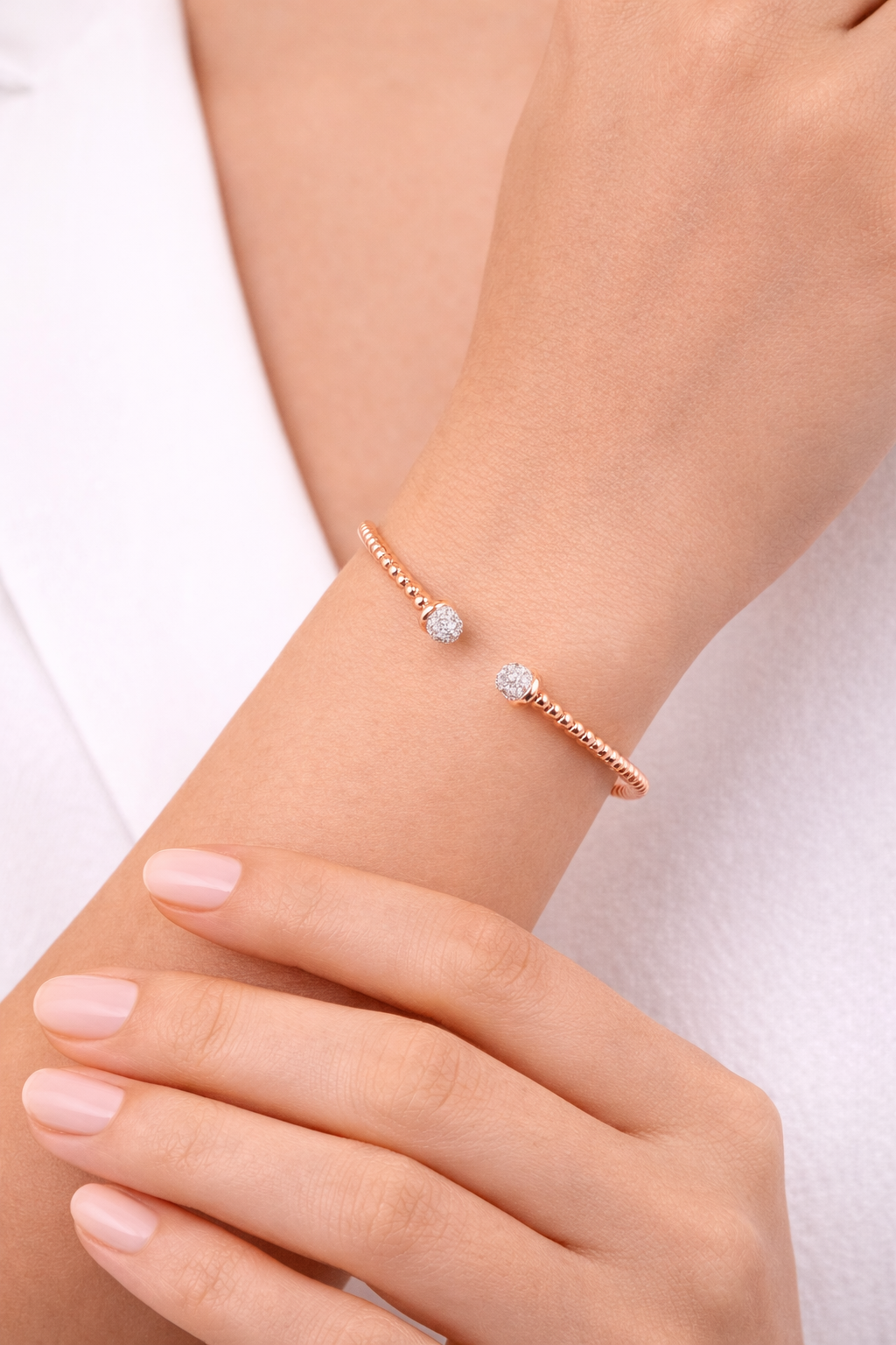 Cupid Zircon Bangle - ARTSY SILVER