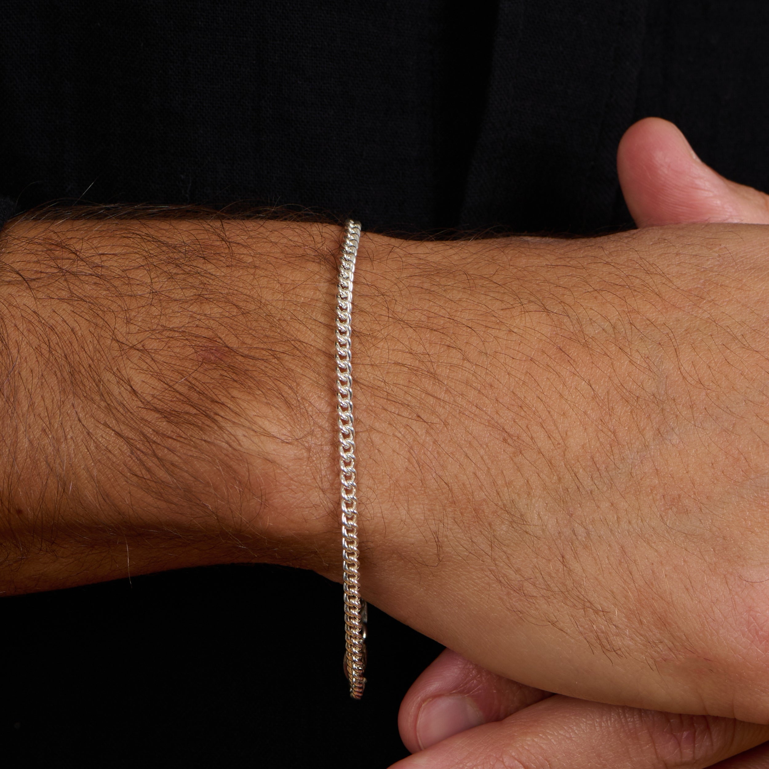 Curb Silver Bracelet 3mm
