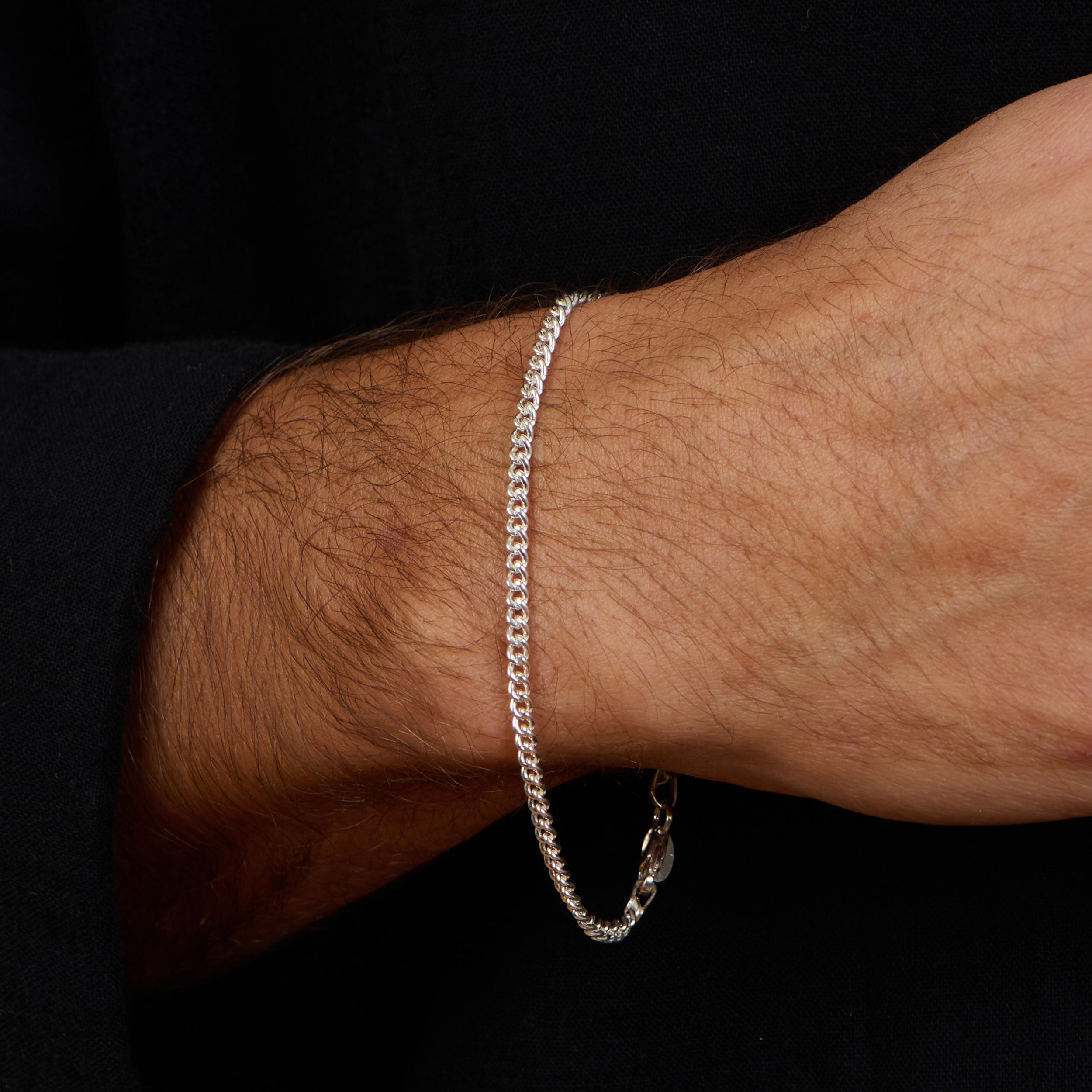 Curb Silver Bracelet 3mm