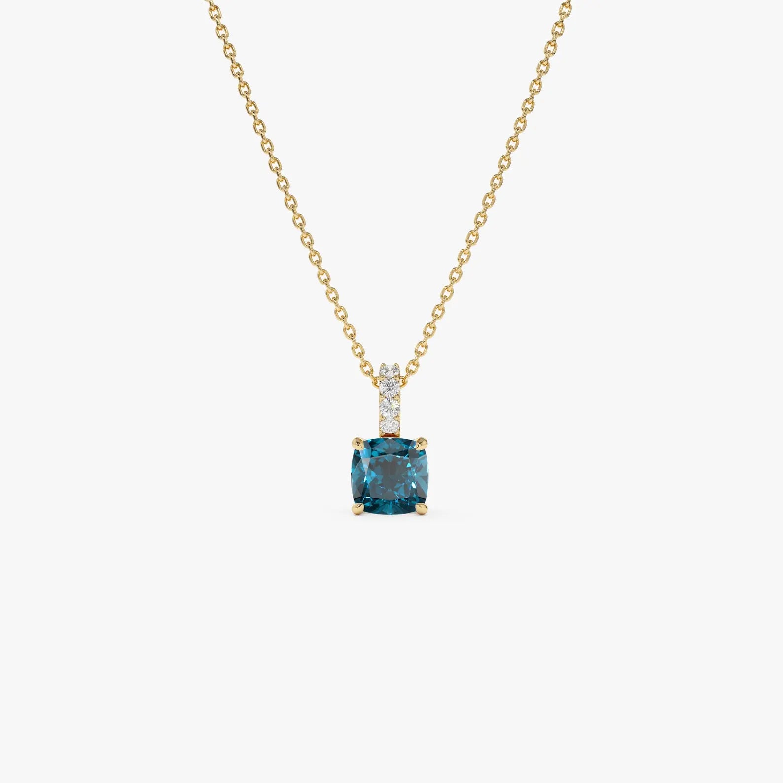 London Blue Topaz Necklace - Silver with 18k Gold Plating I ARTSY SILVER