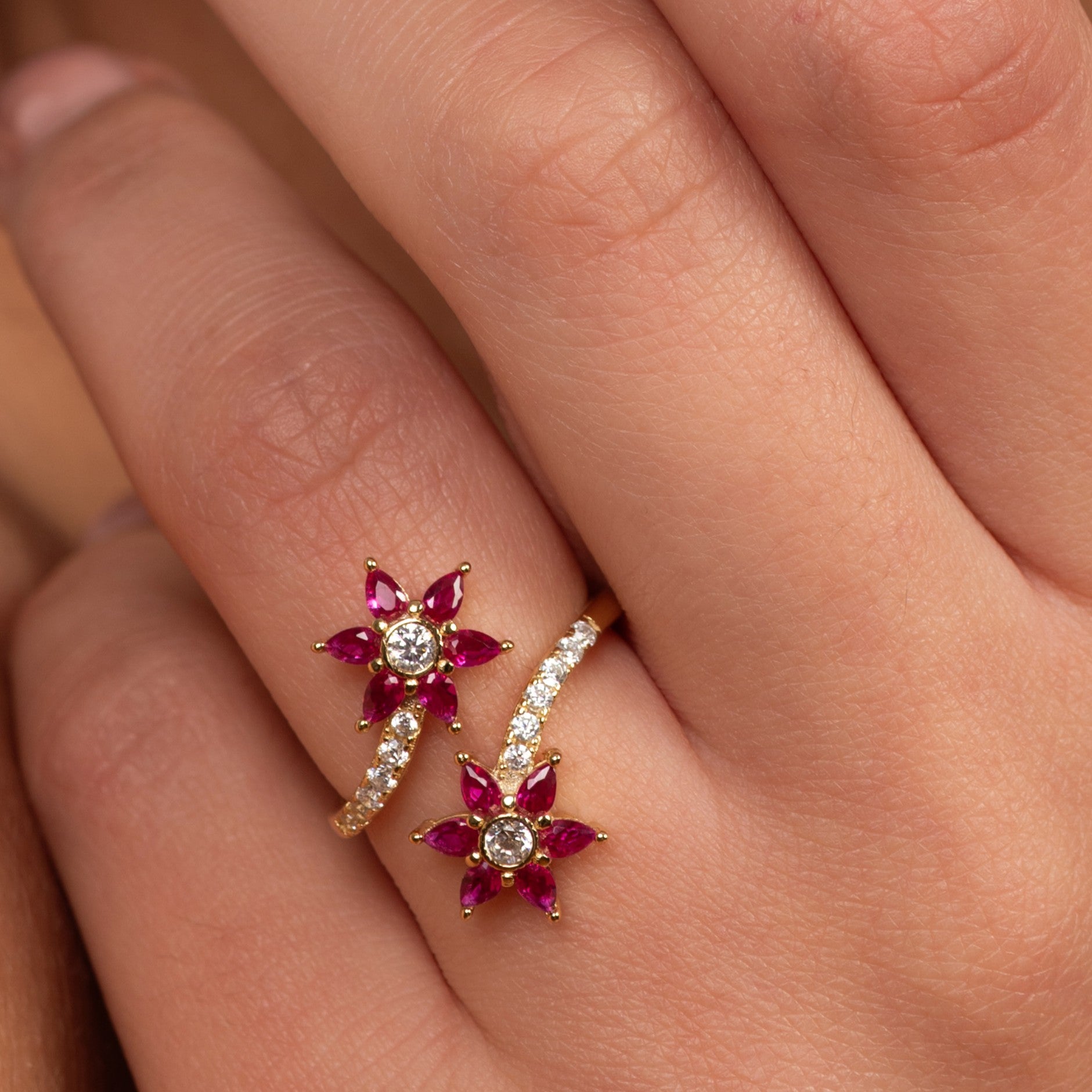 Daffodil Garden Ruby Ring