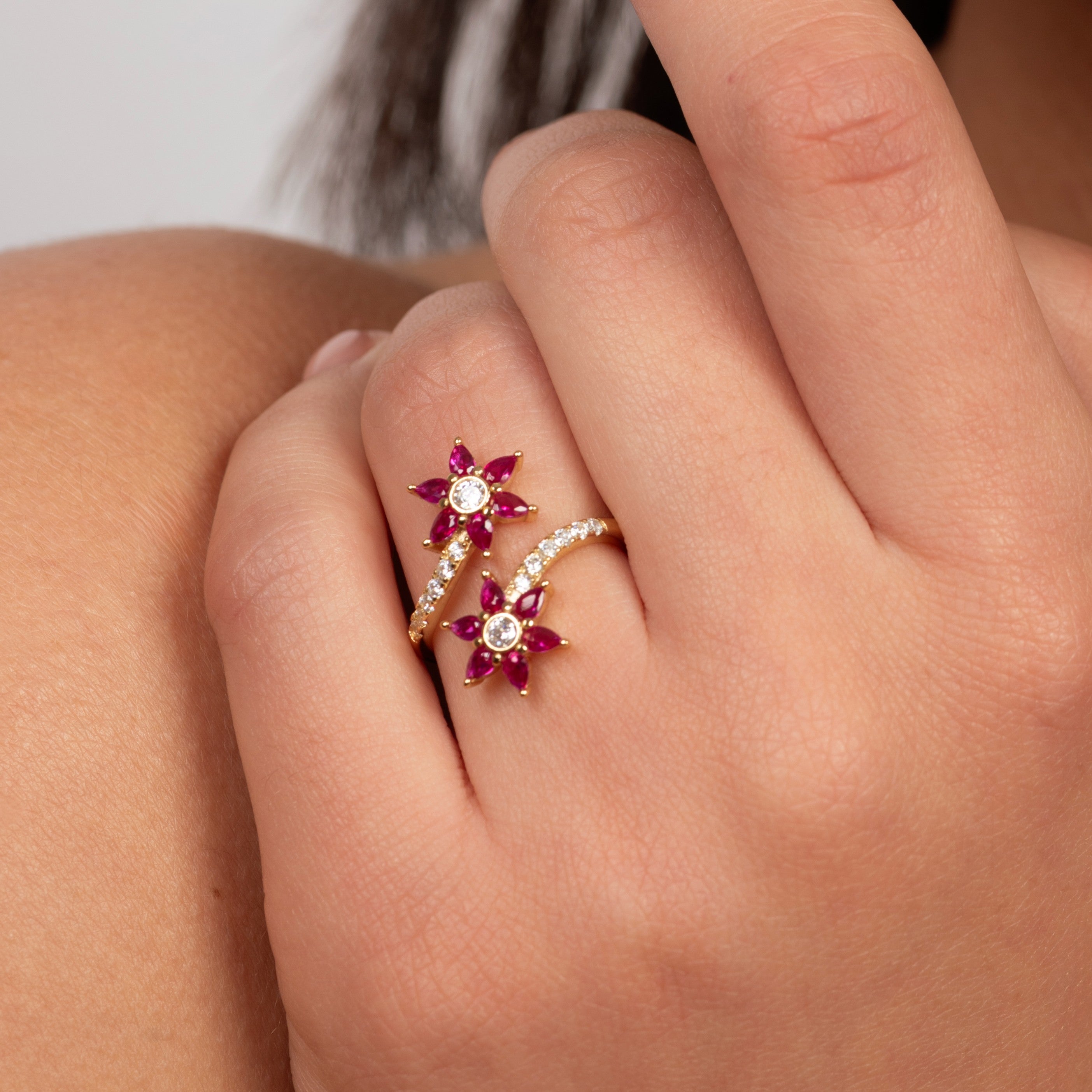Daffodil Garden Ruby Ring