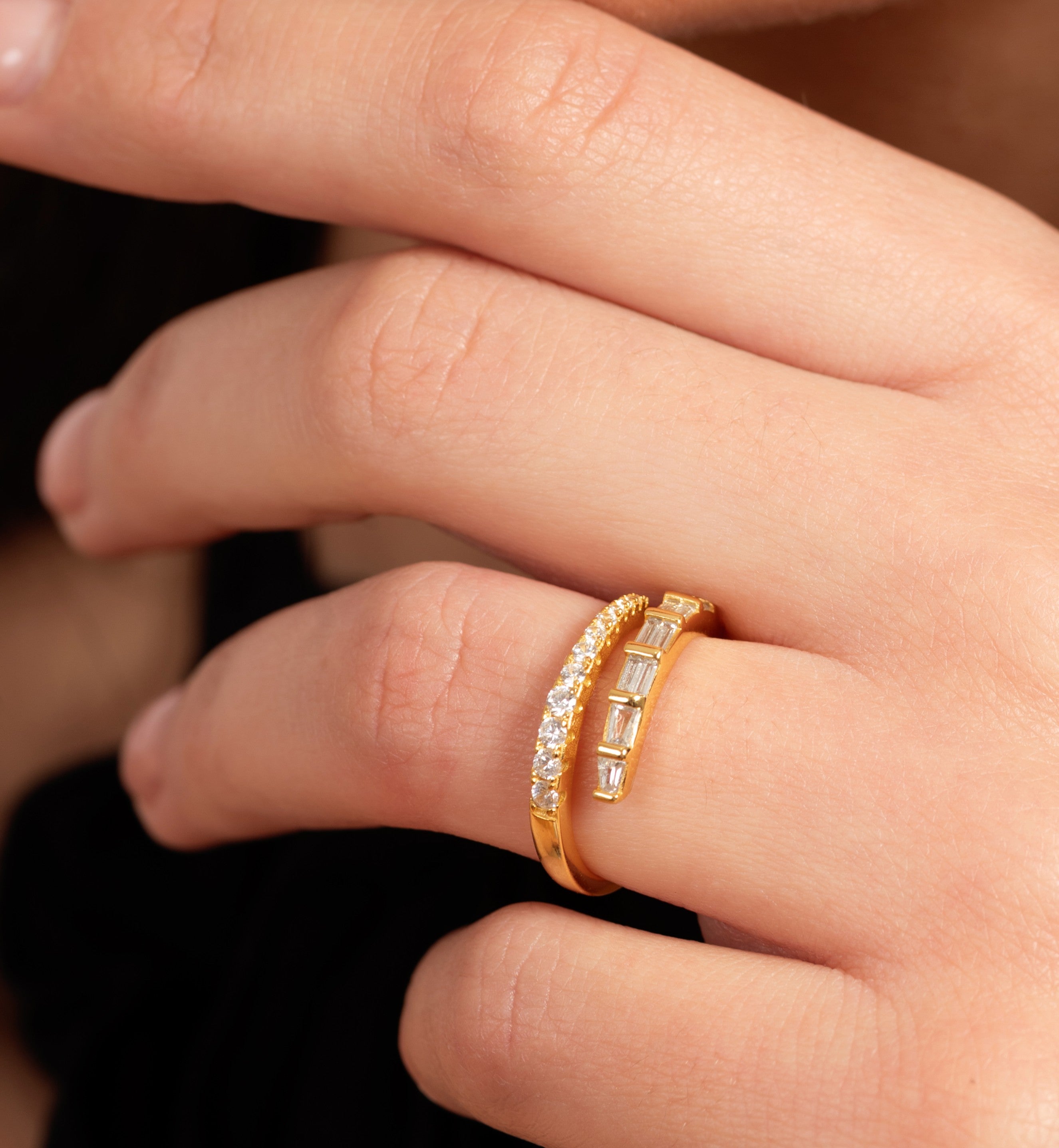 Diva Spark Zircon Ring Gold Plating