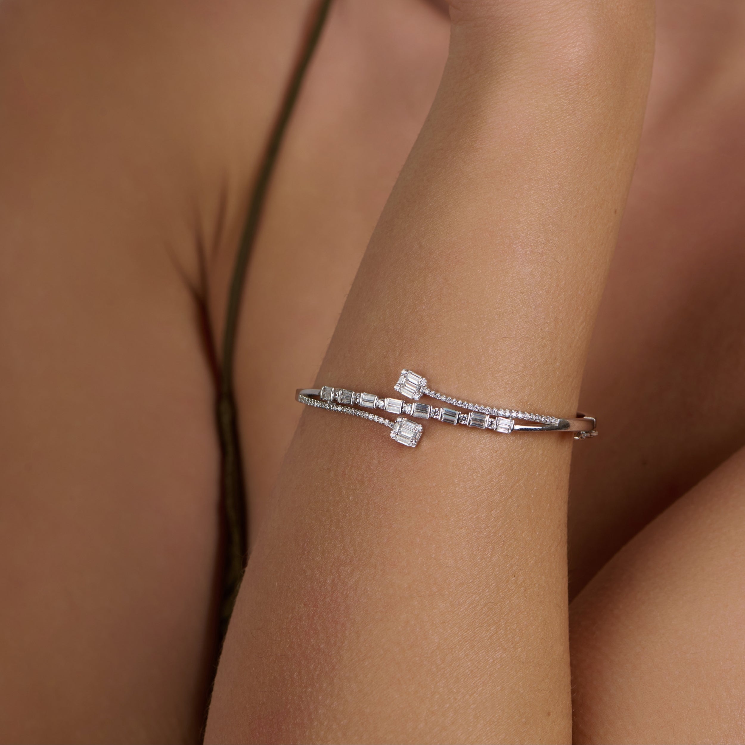 Double Bar Open Cuff Bracelet