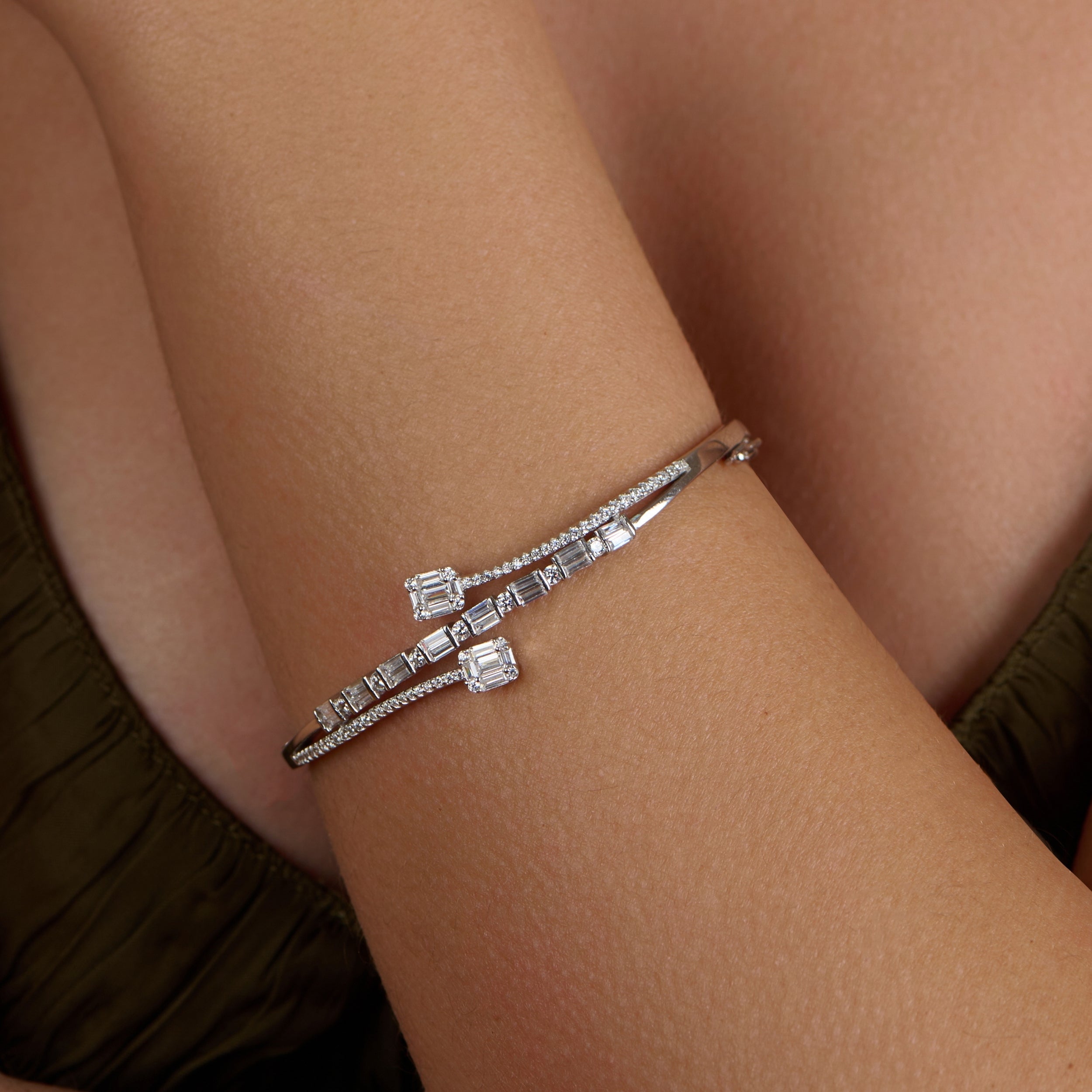 Double Bar Open Cuff Bracelet
